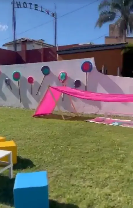 Parque decorado para un cumpleaños infantil